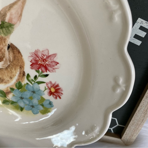 Grace Teaware Easter Bunny Salad Dessert Plate Set Of 2 - Picture 4 of 7